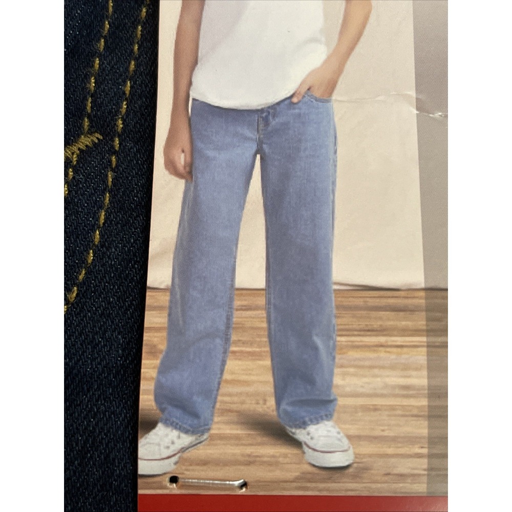 Levi's Boys Sz 16 Reg 28x30 Loose Straight Stretch Jeans Dark Wash PZ210-D71